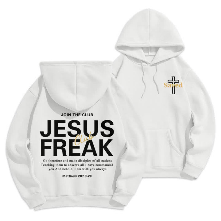 Christianartworkshop Jesus Freak Saved Oversized Fleece Pullover Hoodie - Weiß - 2XL - image 3