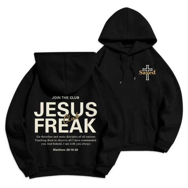 Christianartworkshop Jesus Freak Saved Oversized Fleece Pullover Hoodie - Schwarz - 2XL - image 6
