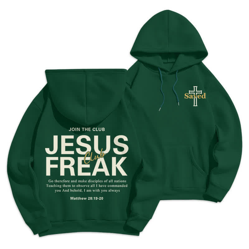 Christianartworkshop Jesus Freak Saved Oversized Fleece Pullover Hoodie - Grün - 2XL - image 15