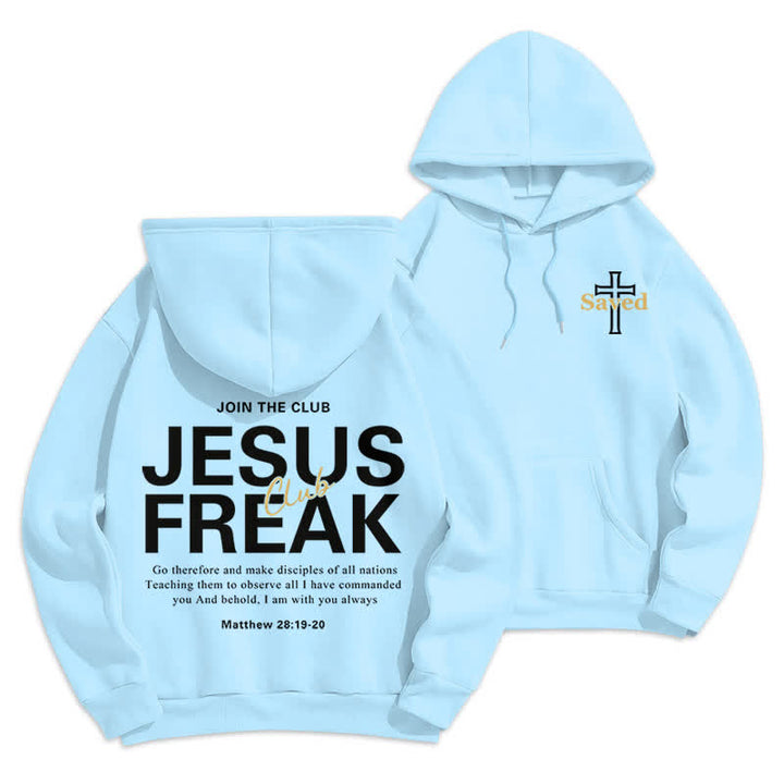 Christianartworkshop Jesus Freak Saved Oversized Fleece Pullover Hoodie - Blau - 2XL - image 12