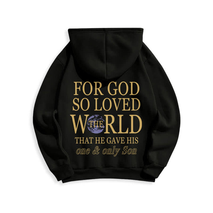 Christianartworkshop Denn so sehr hat Gott die Welt geliebt – Fleece-Hoodie mit Erdmotiv - image 4