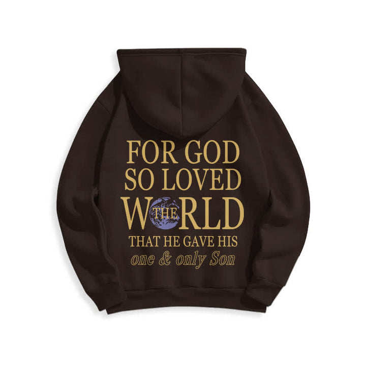 Christianartworkshop Denn so sehr hat Gott die Welt geliebt – Fleece-Hoodie mit Erdmotiv - image 1