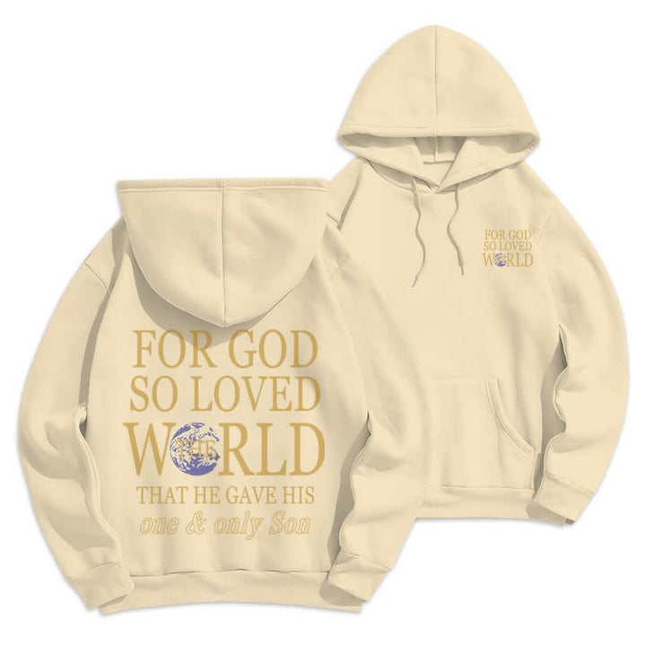 Christianartworkshop Denn so sehr hat Gott die Welt geliebt – Fleece-Hoodie mit Erdmotiv - Beige - 2XL - image 12