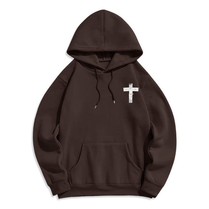Christianartworkshop „Seek Jesus“ Hoodie mit Used-Look auf der Rückseite und Fleece-Futter - image 17