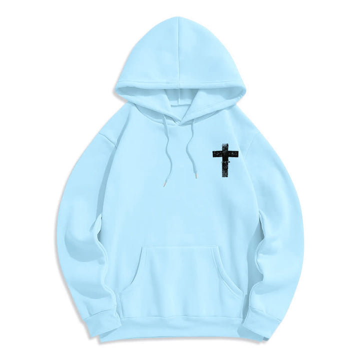 Christianartworkshop „Seek Jesus“ Hoodie mit Used-Look auf der Rückseite und Fleece-Futter - image 20