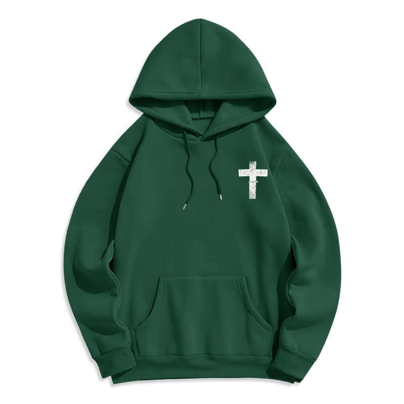 Christianartworkshop „Seek Jesus“ Hoodie mit Used-Look auf der Rückseite und Fleece-Futter - image 8