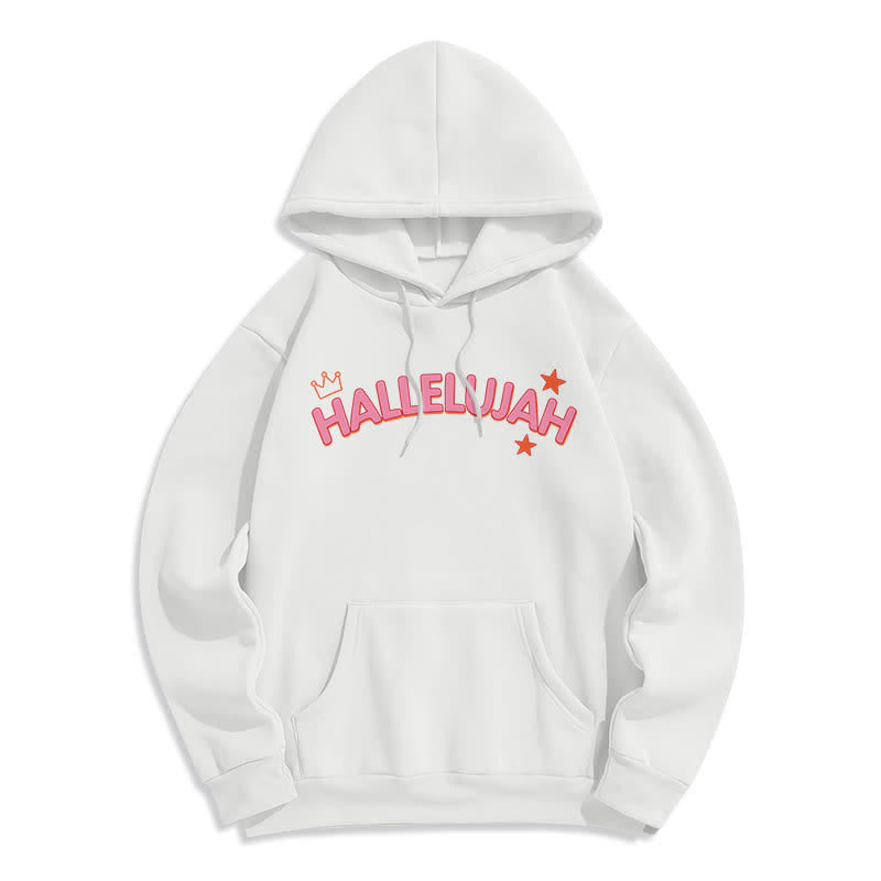 Christianartworkshop Hallelujah Crowned Stars Fleece-Pullover-Hoodie - image 2