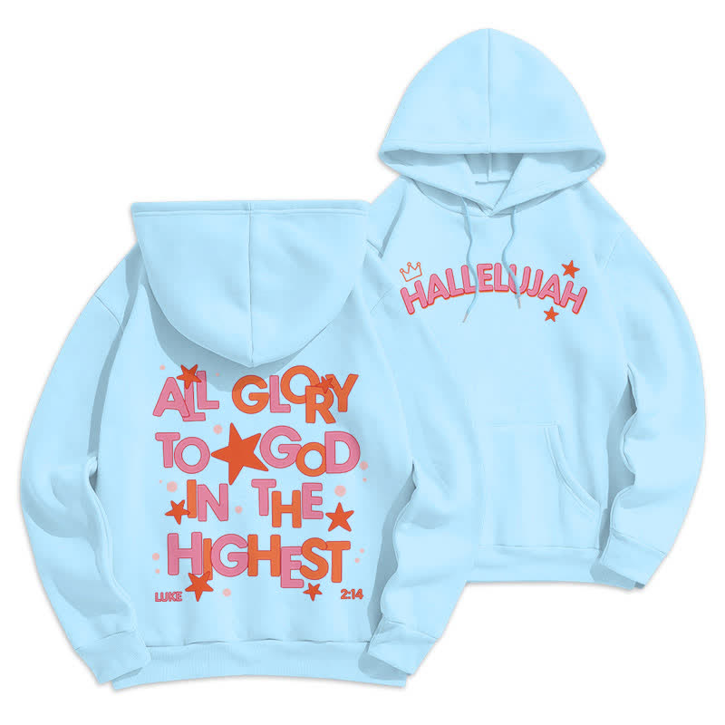 Christianartworkshop Hallelujah Crowned Stars Fleece-Pullover-Hoodie - Blau - 2XL - image 21