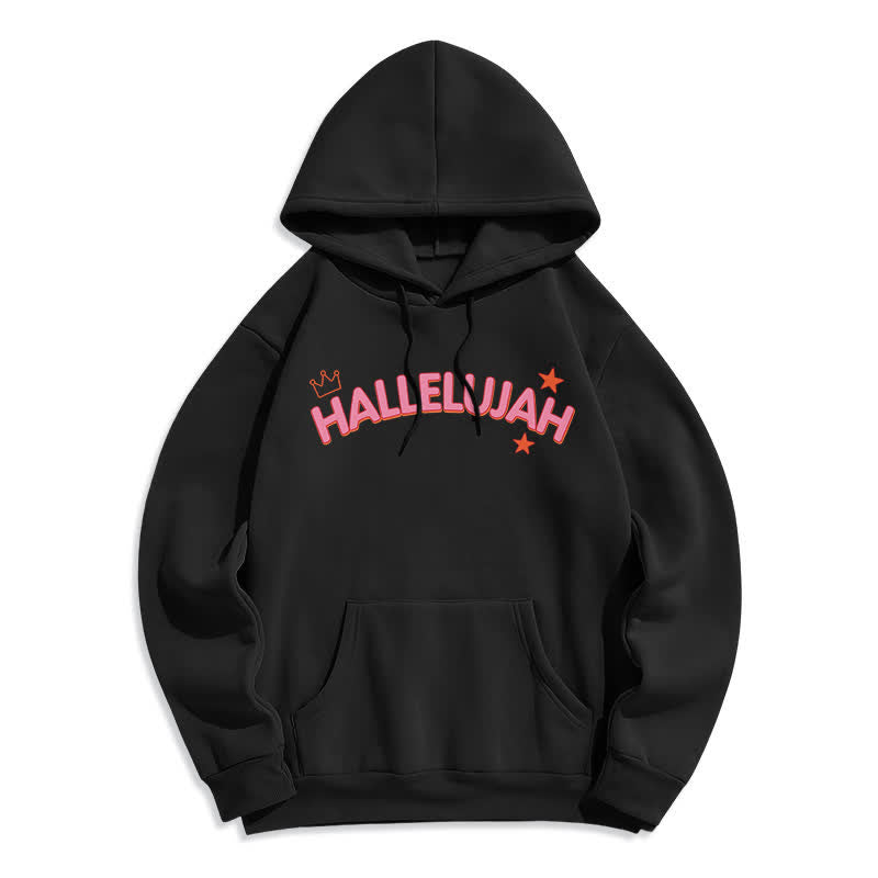 Christianartworkshop Hallelujah Crowned Stars Fleece-Pullover-Hoodie - image 5