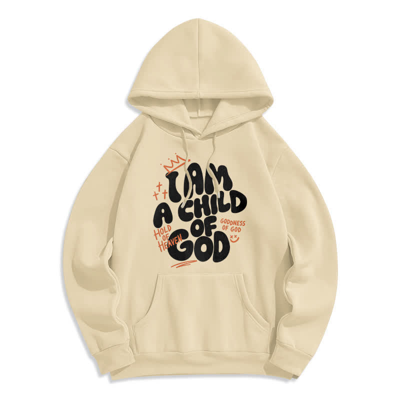 Christianartworkshop Child Of God Graffiti Oversized Fleecegefütterter Pullover Hoodie - Beige - 2XL - image 3
