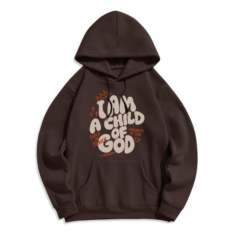Christianartworkshop Child Of God Graffiti Oversized Fleecegefütterter Pullover Hoodie - Braun - 2XL - image 2