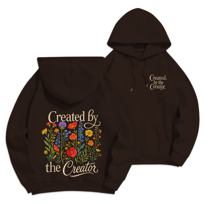 Christianartworkshop Pullover-Hoodie mit floralem Rückenprint von Created By The Creator - Braun - 2XL - image 12