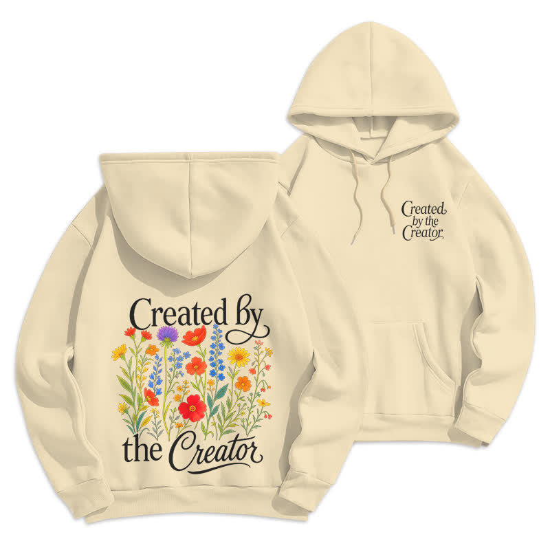 Christianartworkshop Pullover-Hoodie mit floralem Rückenprint von Created By The Creator - Beige - 2XL - image 18
