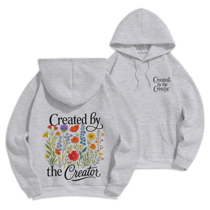 Christianartworkshop Pullover-Hoodie mit floralem Rückenprint von Created By The Creator - Grau - 2XL - image 9