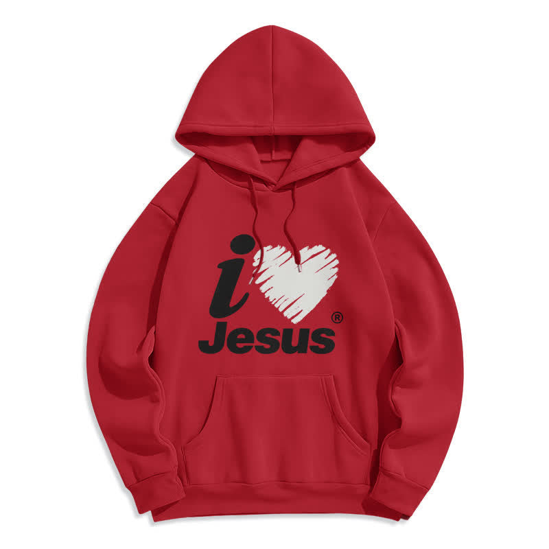 Christianartworkshop Jesus Heart Graffiti Fleecegefütterter Pullover Hoodie - Rot - 2XL - image 3