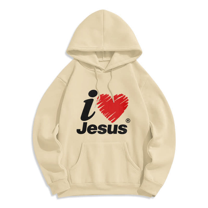 Christianartworkshop Jesus Heart Graffiti Fleecegefütterter Pullover Hoodie - Beige - 2XL - image 7