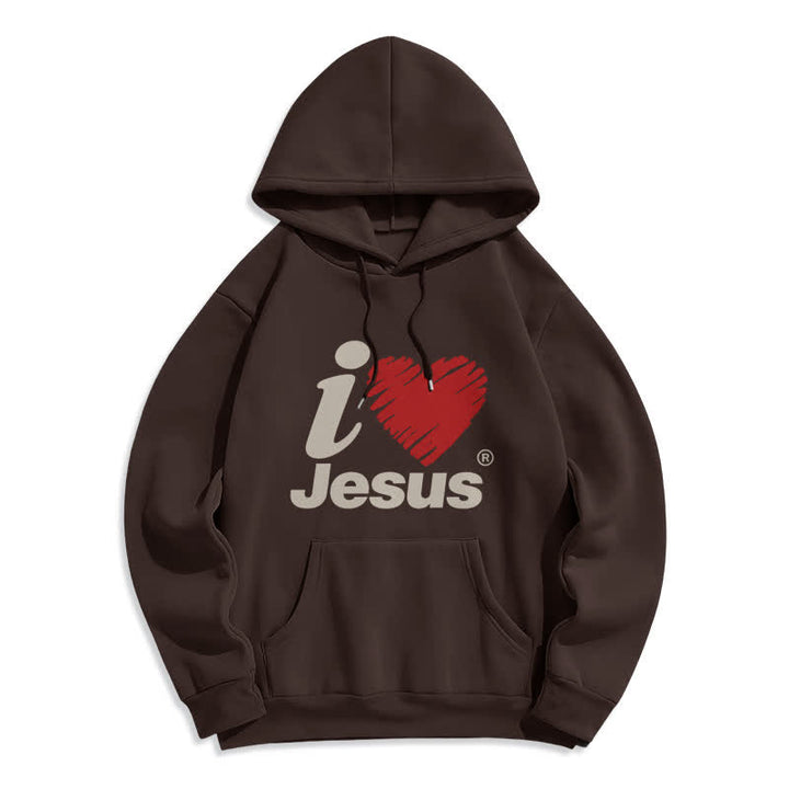 Christianartworkshop Jesus Heart Graffiti Fleecegefütterter Pullover Hoodie - Braun - 2XL - image 4
