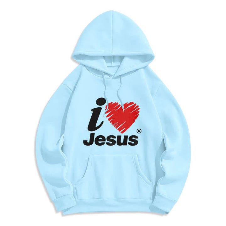 Christianartworkshop Jesus Heart Graffiti Fleecegefütterter Pullover Hoodie - Blau - 2XL - image 5