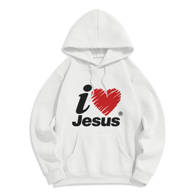 Christianartworkshop Jesus Heart Graffiti Fleecegefütterter Pullover Hoodie - Weiß - 2XL - image 0