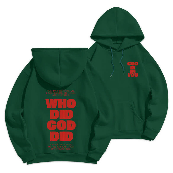 Christianartworkshop God Is In You Red Streetwear Pullover Hoodie - Grün - 2XL - image 21