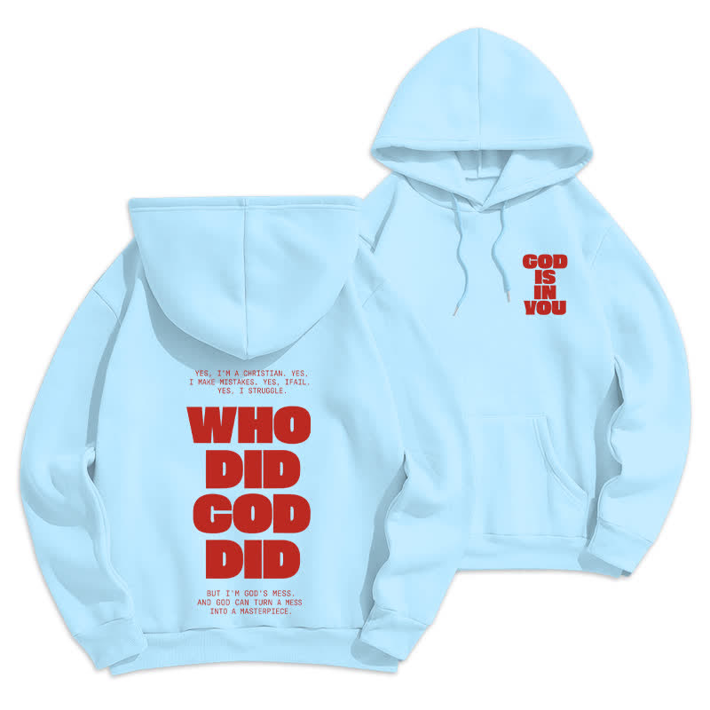 Christianartworkshop God Is In You Red Streetwear Pullover Hoodie - Blau - 2XL - image 15