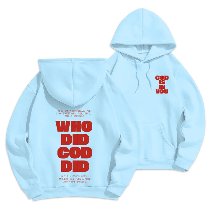 Christianartworkshop God Is In You Red Streetwear Pullover Hoodie - Blau - 2XL - image 15
