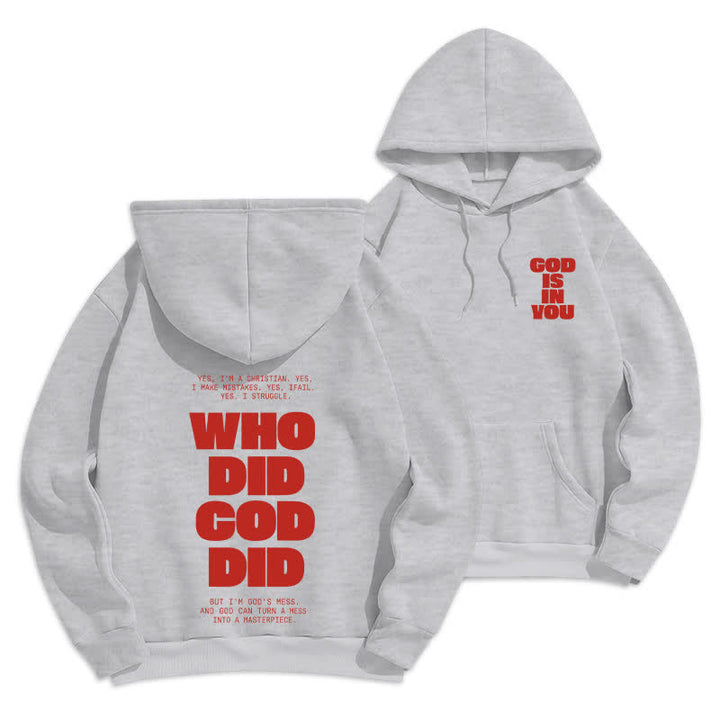 Christianartworkshop God Is In You Red Streetwear Pullover Hoodie - Grau - 2XL - image 12