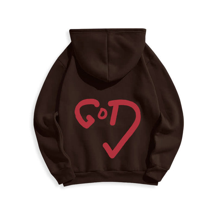 Christianartworkshop Kapuzenpullover mit Graffiti-Motiv und Fleece-Futter, Aufdruck „Glaube, Rotes Kreuz“, gefüttert - Braun - 2XL - image 10