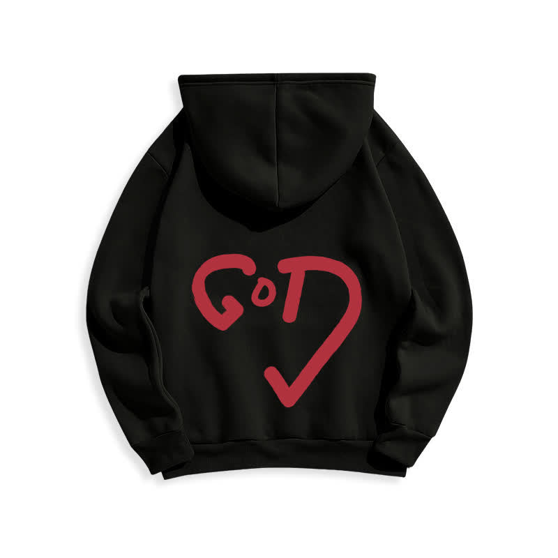 Christianartworkshop Kapuzenpullover mit Graffiti-Motiv und Fleece-Futter, Aufdruck „Glaube, Rotes Kreuz“, gefüttert - image 1