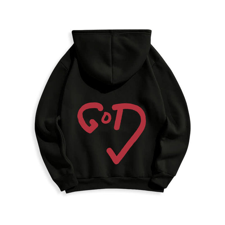 Christianartworkshop Kapuzenpullover mit Graffiti-Motiv und Fleece-Futter, Aufdruck „Glaube, Rotes Kreuz“, gefüttert - image 1