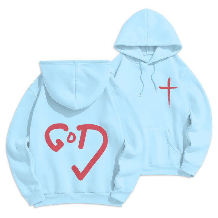 Christianartworkshop Kapuzenpullover mit Graffiti-Motiv und Fleece-Futter, Aufdruck „Glaube, Rotes Kreuz“, gefüttert - Blau - 2XL - image 18