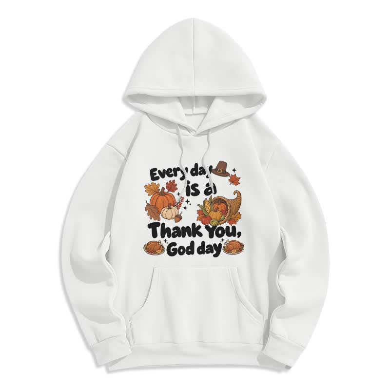 Christianartworkshop Danke Gott Ernte Grafik Fleece Pullover Hoodie - Weiß - 2XL - image 0