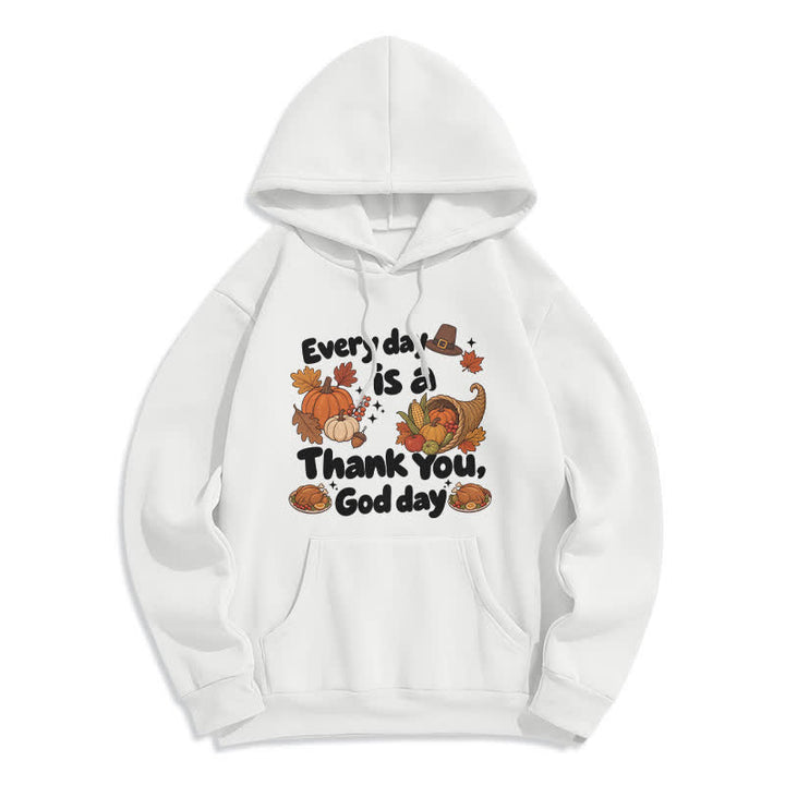Christianartworkshop Danke Gott Ernte Grafik Fleece Pullover Hoodie - Weiß - 2XL - image 0