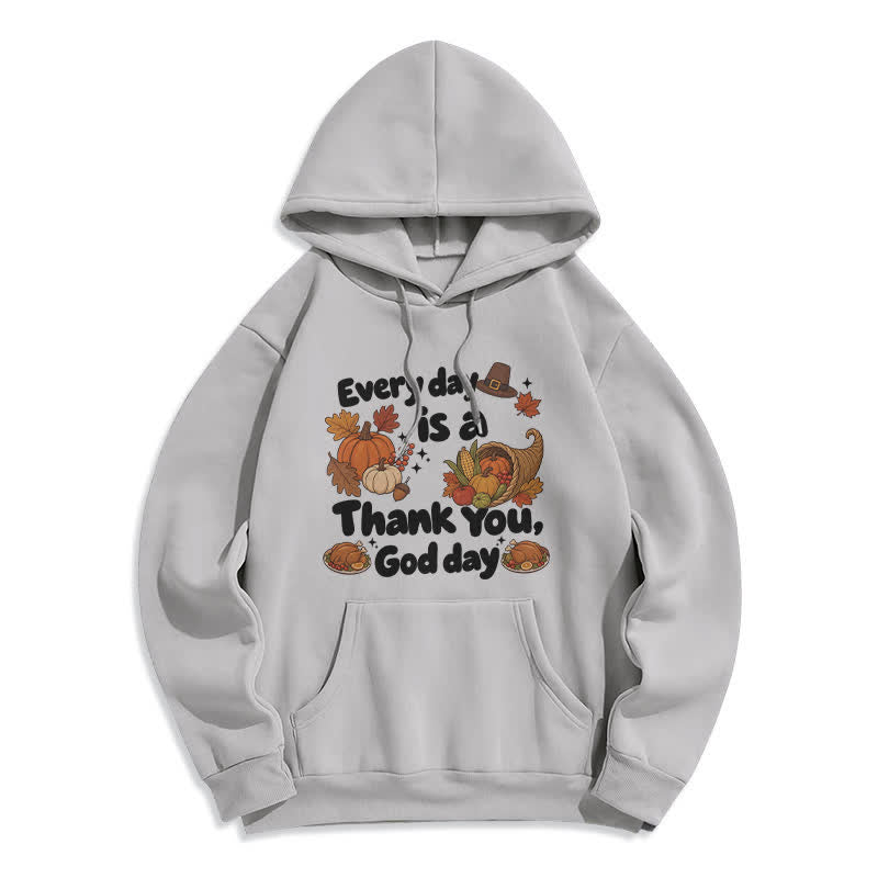Christianartworkshop Danke Gott Ernte Grafik Fleece Pullover Hoodie - Grau - 2XL - image 3