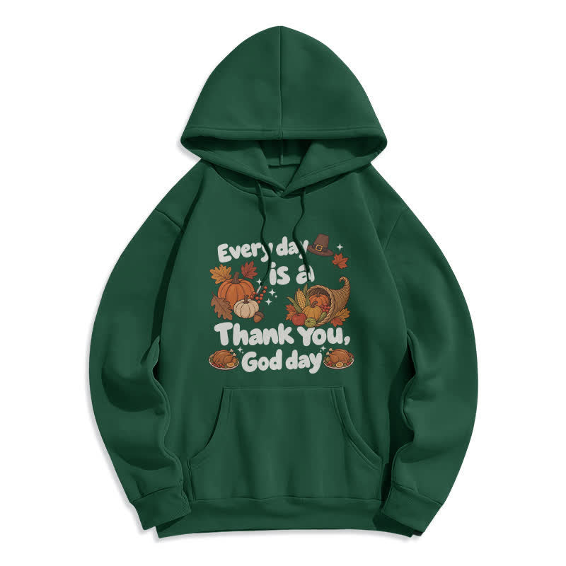 Christianartworkshop Danke Gott Ernte Grafik Fleece Pullover Hoodie - Grün - 2XL - image 6