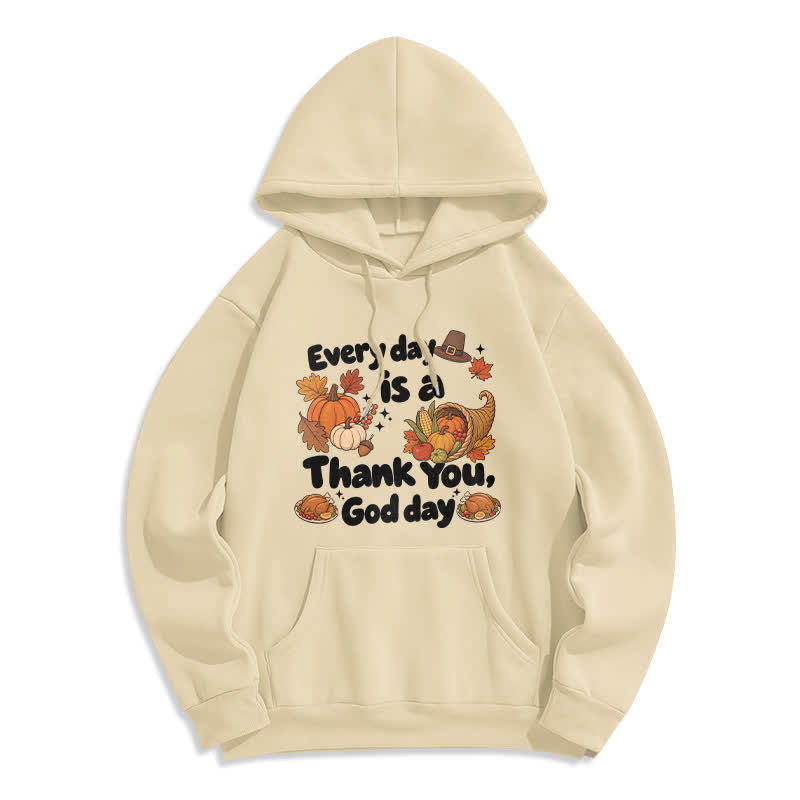 Christianartworkshop Danke Gott Ernte Grafik Fleece Pullover Hoodie - Beige - 2XL - image 7