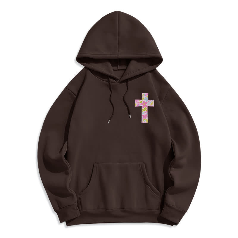 Christianartworkshop Mit Gott ist alles möglich – Kapuzenpullover mit Blumenkreuz - image 11