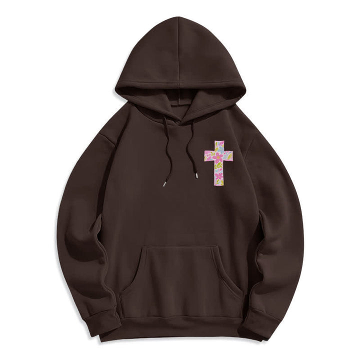 Christianartworkshop Mit Gott ist alles möglich – Kapuzenpullover mit Blumenkreuz - image 11
