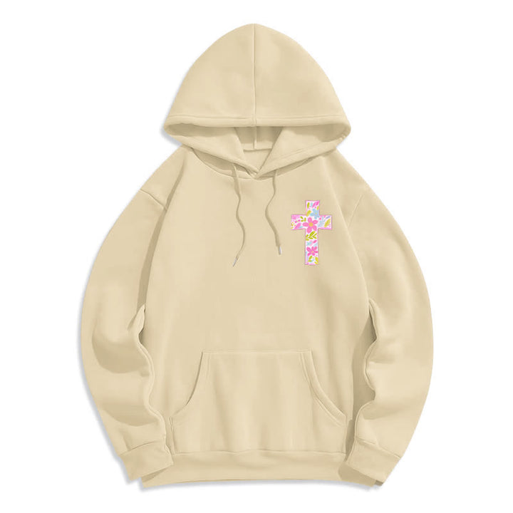Christianartworkshop Mit Gott ist alles möglich – Kapuzenpullover mit Blumenkreuz - image 14