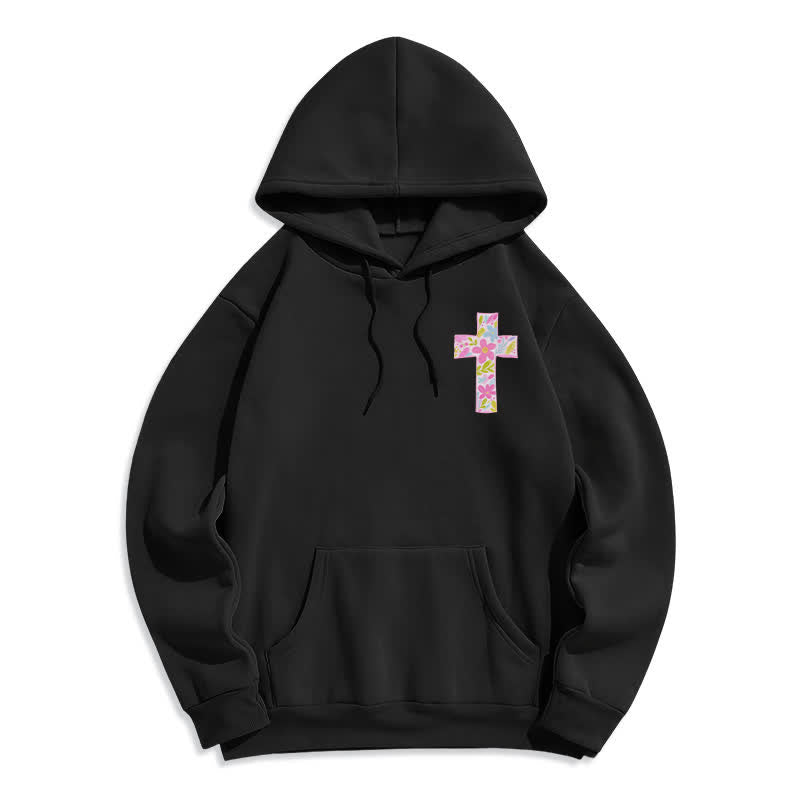 Christianartworkshop Mit Gott ist alles möglich – Kapuzenpullover mit Blumenkreuz - image 2