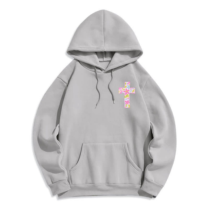 Christianartworkshop Mit Gott ist alles möglich – Kapuzenpullover mit Blumenkreuz - image 8