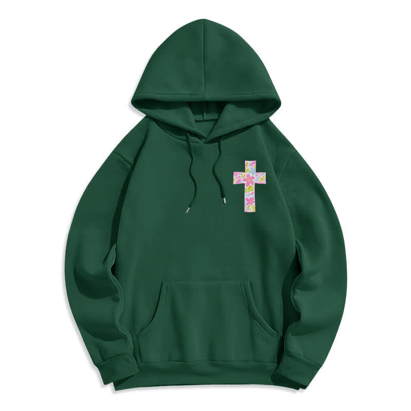 Christianartworkshop Mit Gott ist alles möglich – Kapuzenpullover mit Blumenkreuz - image 17