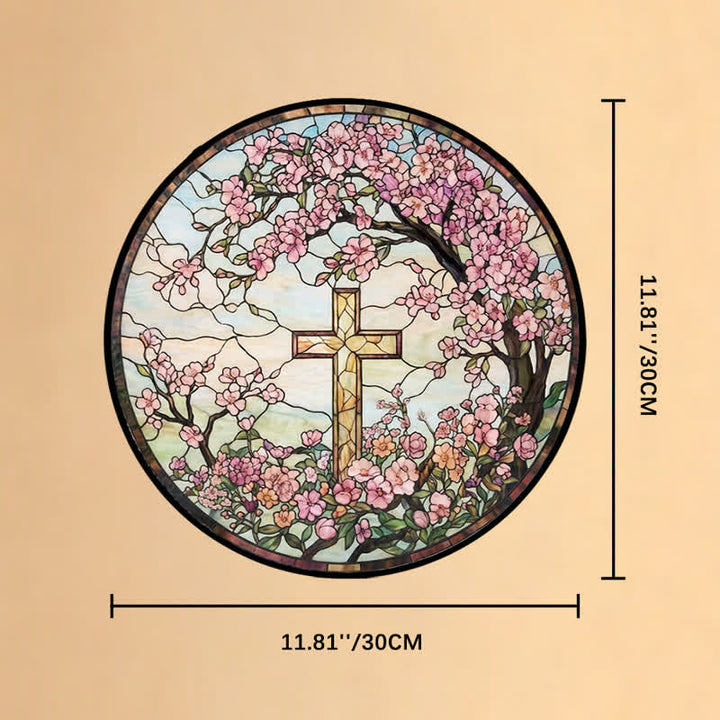 Christianartworkshop Glas-Sonnenfänger mit Blumengartenkreuz: Symbol strahlenden himmlischen Segens - 11,81''*11,81''*0,14''/30*30*0,35cm - image 10