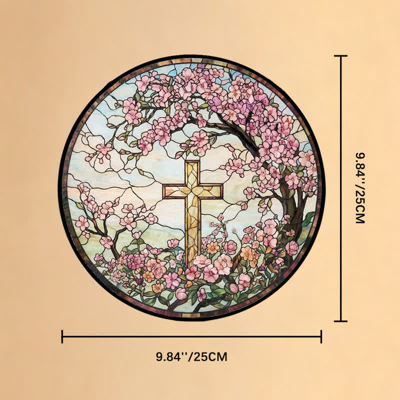 Christianartworkshop Glas-Sonnenfänger mit Blumengartenkreuz: Symbol strahlenden himmlischen Segens - 9,84''*9,84''*0,14''/25*25*0,35cm - image 9