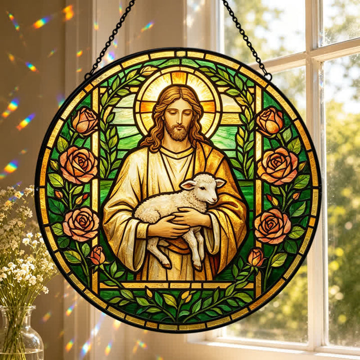 Christianartworkshop Jesus-Glas-Sonnenfänger: Symbol himmlischer Barmherzigkeit - image 0