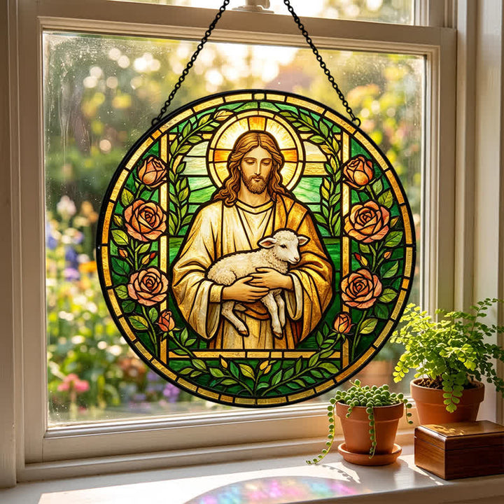 Christianartworkshop Jesus-Glas-Sonnenfänger: Symbol himmlischer Barmherzigkeit - image 2