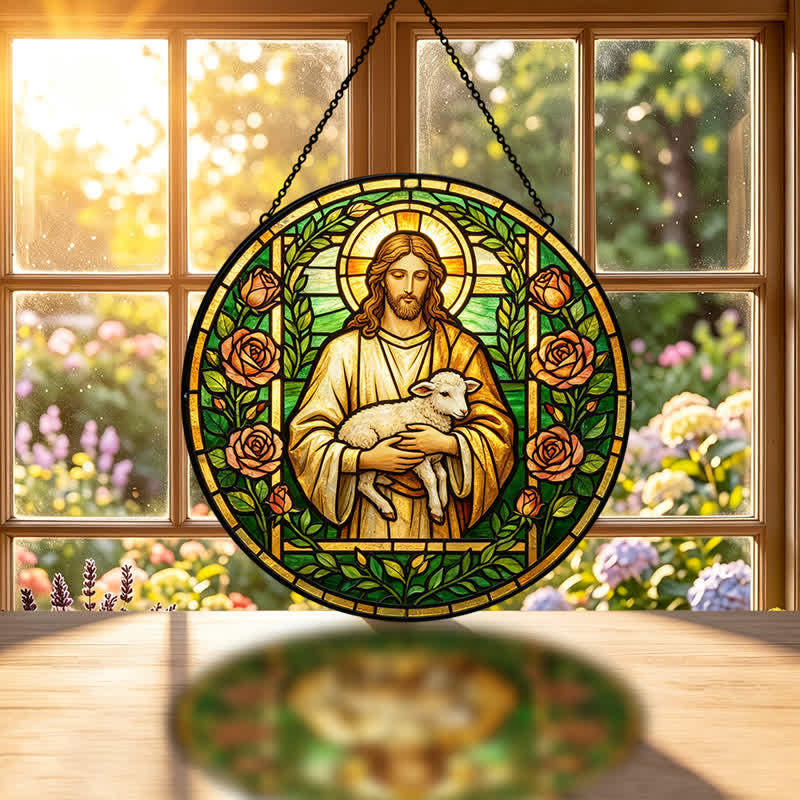 Christianartworkshop Jesus-Glas-Sonnenfänger: Symbol himmlischer Barmherzigkeit - image 1