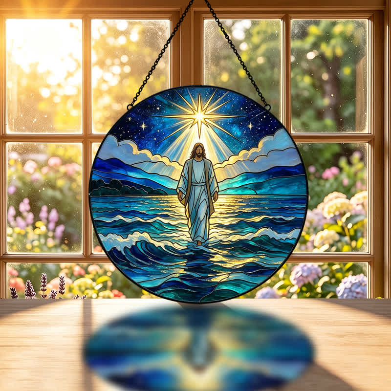 Christianartworkshop Tiefsee-Sonnenfänger aus Glas: Symbol beruhigender heiliger Autorität - image 1
