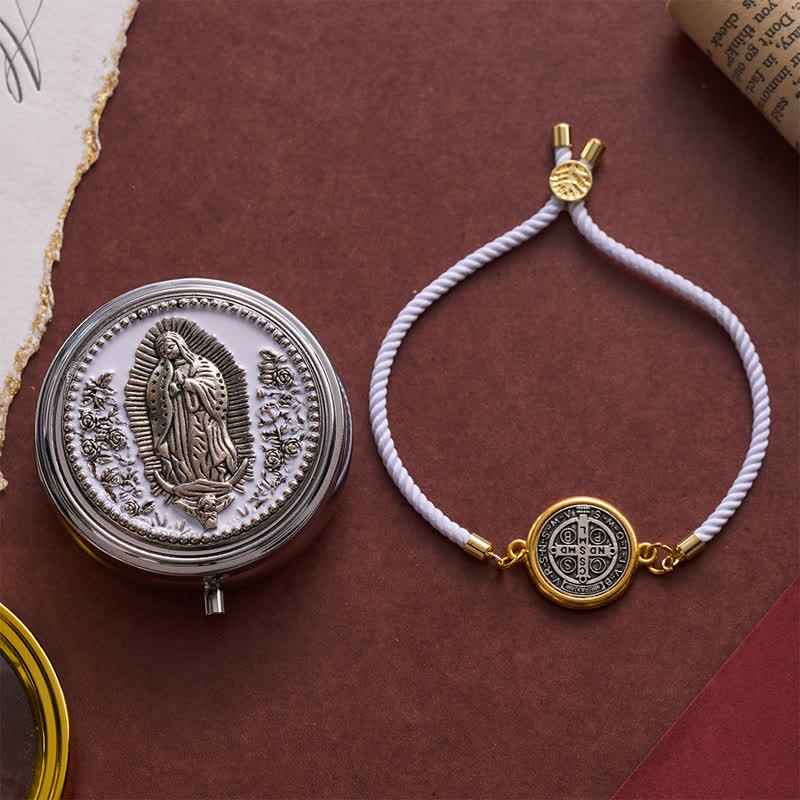 Christianartworkshop Verstellbares St.-Benedikt-Armband aus gewebter Kordel: Symbol des unerschütterlichen himmlischen Schutzes - image 8