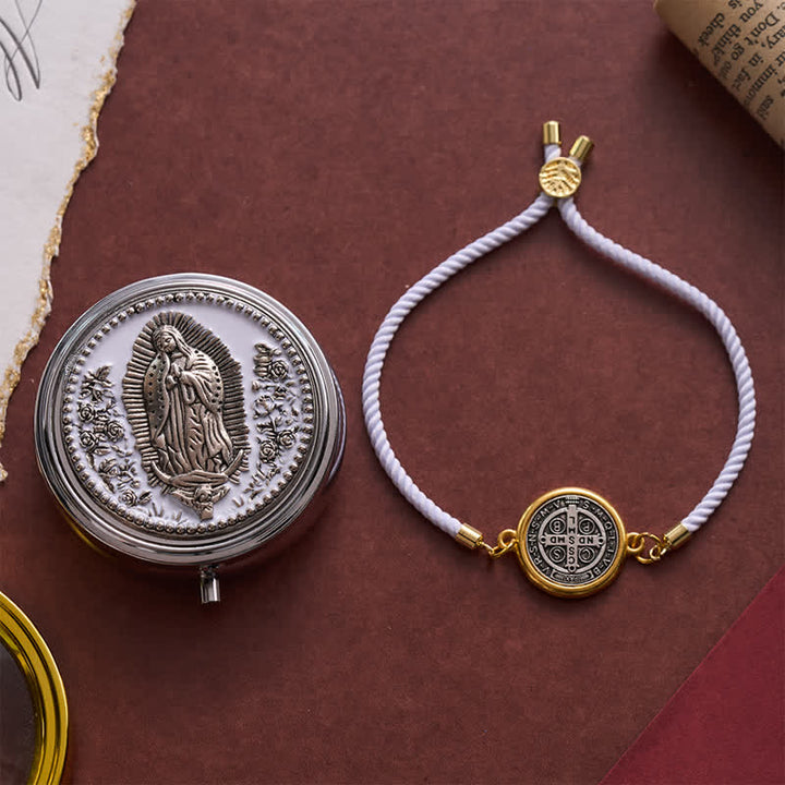 Christianartworkshop Verstellbares St.-Benedikt-Armband aus gewebter Kordel: Symbol des unerschütterlichen himmlischen Schutzes - image 8